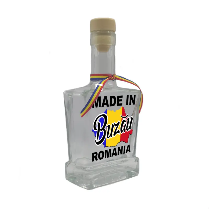 Made in buzau romania, sticla cu mesaj plata, 250 ml, model divgs179 06 17